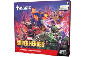 Magic: The Gathering | Marvel Super Heroes Scene Box - Villains Unleashed | 6 Foil Borderless Scene Cards, 6 Art Cards, 3 Pla