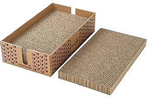 SmartyKat (3 Set) Super Scratcher+ Stacker Box Corrugated Cat Scratchers, Catnip Infusion Technology - Brown, Double Wide, 3 Set/1 Pack
