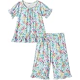 BambooBud Toddler Girls Pajama Set Short Sleeve Tee Shorts Pajamas Summer 2 Piece Super Soft Sleepwear Viscose from Bamboo