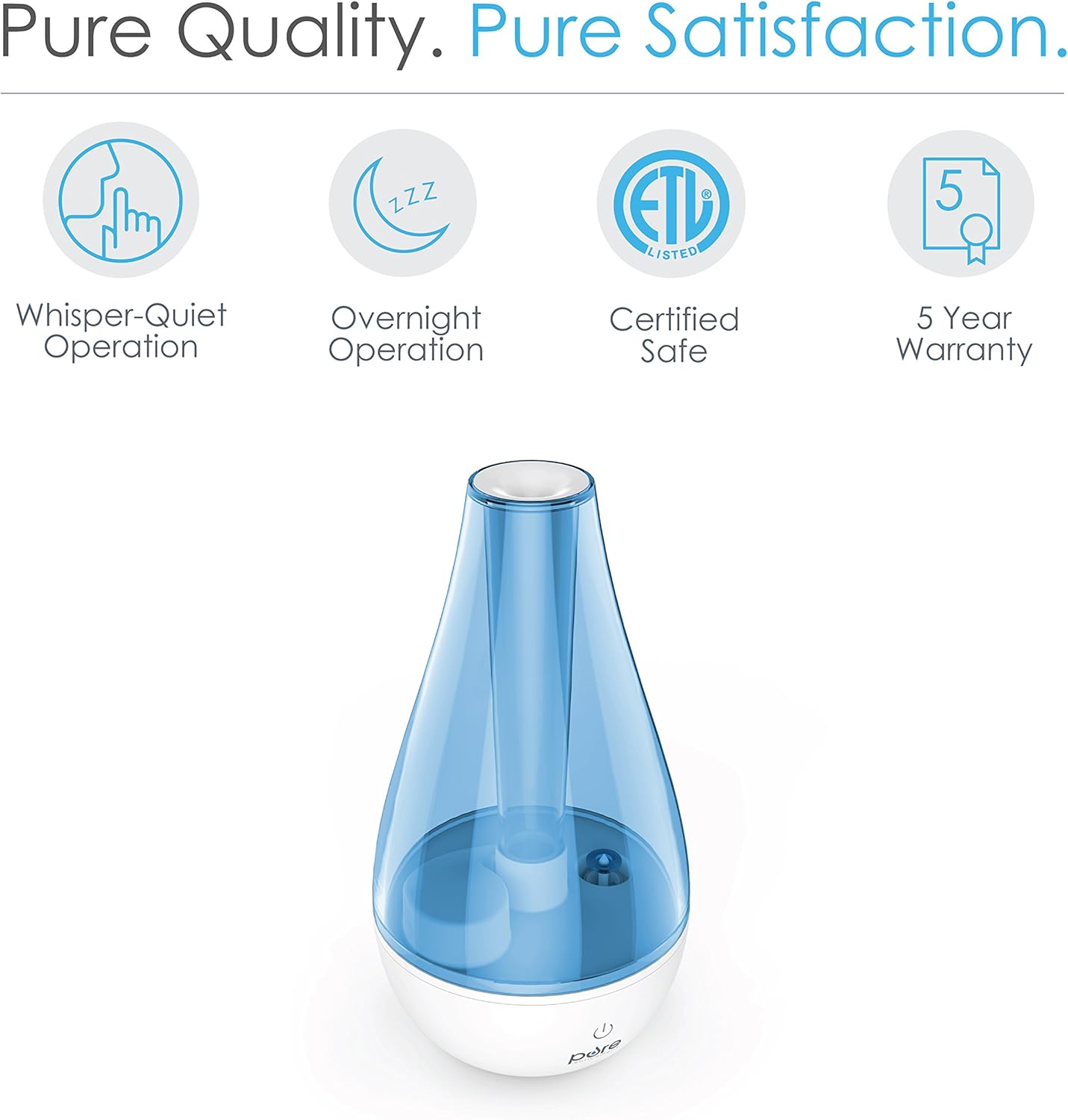 Portable Pure Enrichment MistAire Studio Ultrasonic Cool Mist Humidifier