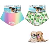 ALL FOR PAWS 2 Pack Cooling Bandana for Dogs, Dog Cooling Neck Wrap, Ice Dog Bandanas for Small Dogs, Cooling Scarf for Dogs, Blue Neck Cooler for Dogs(S, Neck Girth 11.8&ndash;14.4 Inch)