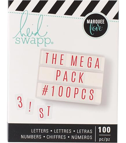 Inserts Lightbox Heidi Swapp - Alphabet Noir Sur Blanc - Lot De 3 Paquets (50/paquet)