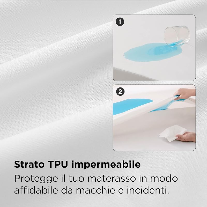 Coprimaterasso 90 x 200 x 30 cm - Protezione Anti Acari e Cimici