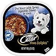 CESAR HOME DELIGHTS Adult Wet Dog Food Pot Roast with Spring Vegetables Dinner in Sauce, 3.5 oz. Easy Peel Trays, Pack of 24