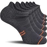 CS CELERSPORT 6 Pack Men's Running Ankle Socks with Cushion, Low Cut Athletic Sport Tab Socks