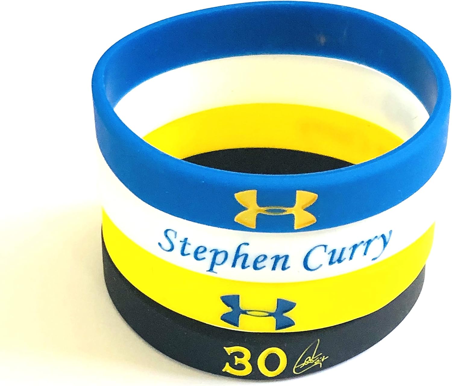 WTM Wholesaler Pack of 4 Silicone Wristband Bracelets Steph Curry