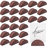 Colingmill 24 Pcs Wooden Table Number Stands Indoor Lightweight Wedding Table Name Holder Semicircular Design Place Card Holders Office Tag Photo Menu Clips Banquet Birthday Party Restaurant