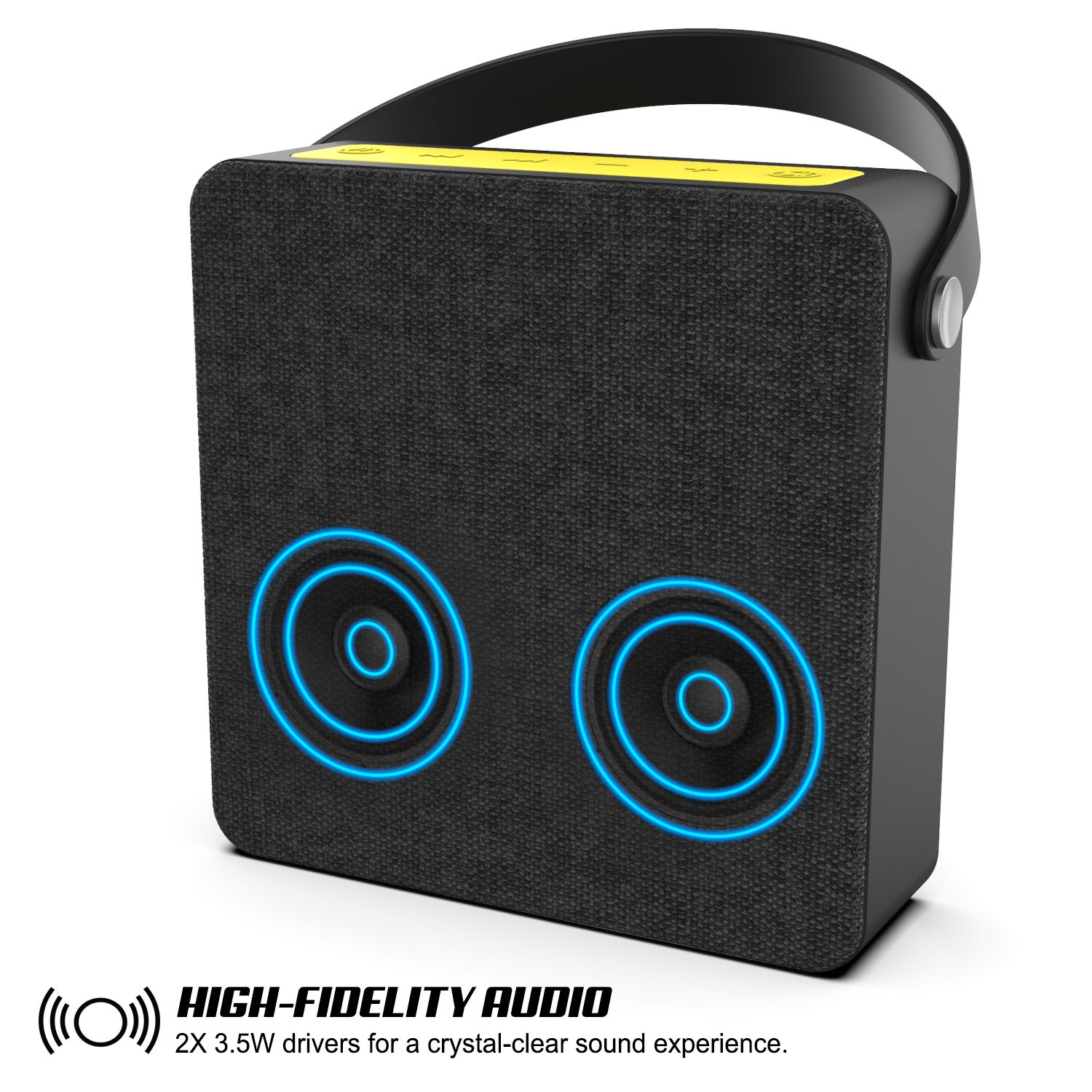PUNKBOX Portable Wireless Bluetooth Speaker, Loud & Powerful Dual HD Speakers W/ Enhanced Bass, AUX Input, Rechargeable Hands Free Speakerphone W/ Noise Cancellation Mic for iPhone/Android [black]