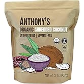 Anthony's Organic Shredded Coconut, 2 lb, Unsweetened, Gluten Free, Non GMO, Vegan, Keto Friendly