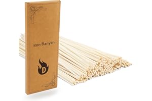 Iron Banyan 120PCS Reed Diffuser Sticks 7.5in/19CM Natural Rattan Wood Stick Diffuser Reeds Replacements Sticks for Home,SPA (Natural)