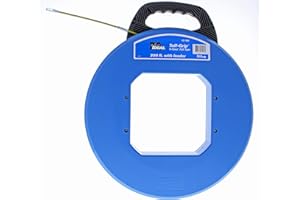 IDEAL INDUSTRIES INC. 31-064 S-Class Fiberglass Fish Tape – 3/16 in. x 200 ft., Non-Conductive Fishing Tape with Leader, Tuff-Grip Pro Case