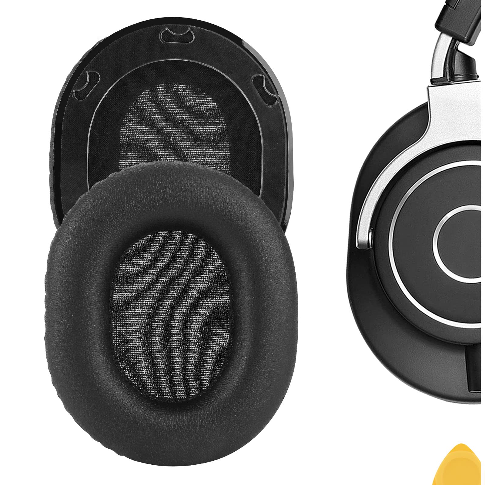 Geekria Replacement Ear Pads for Audio-Technica ATH-M70X Headphones Ear Cushions, Repair Parts (Black)