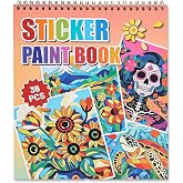 Sticker by Number Book Set - All Ages Sticker Mosaics for Relaxation &amp; Mindfulness, Adult Sticker Books with Tear-Out Pages, Animals, Ocean Life &amp; Plants for DIY Craft Hobby