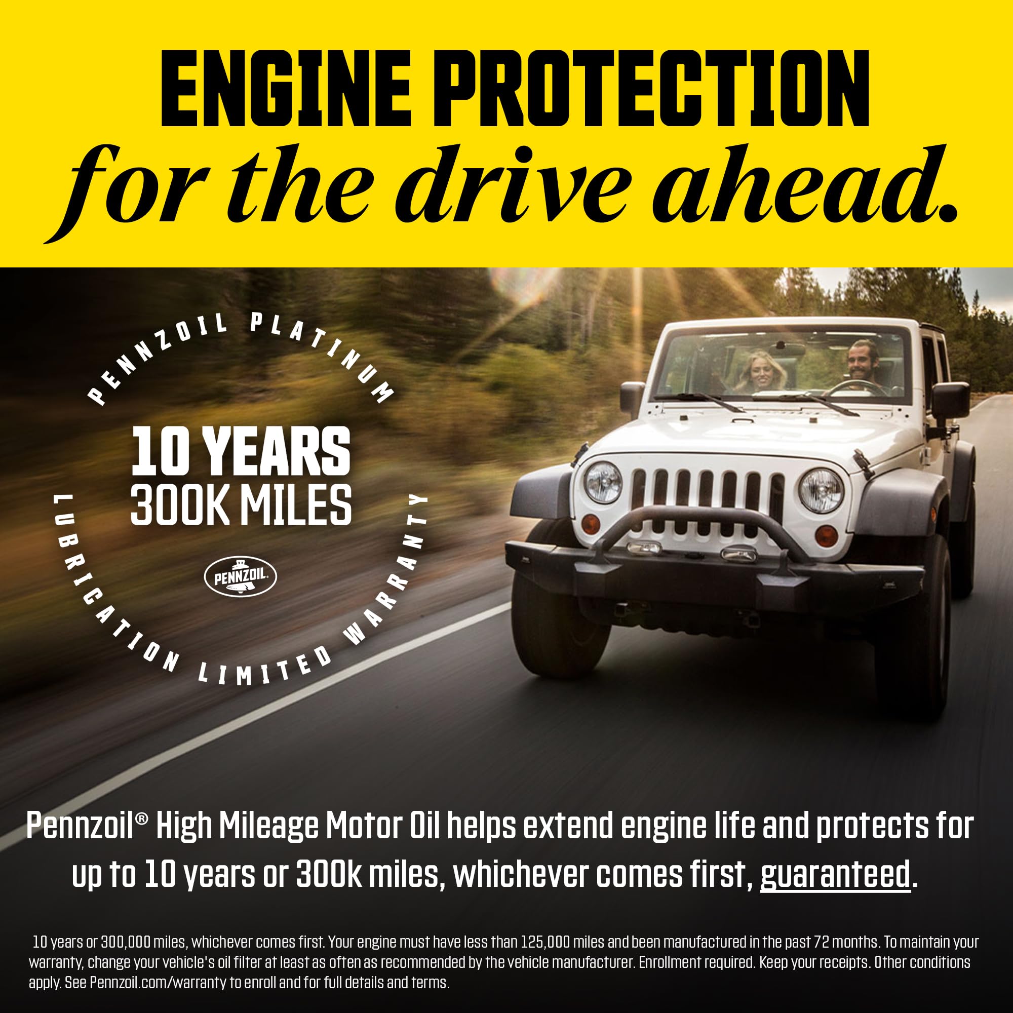 Pennzoil High Mileage Synthetic Blend 5W20 Motor Oil for Vehicles Over