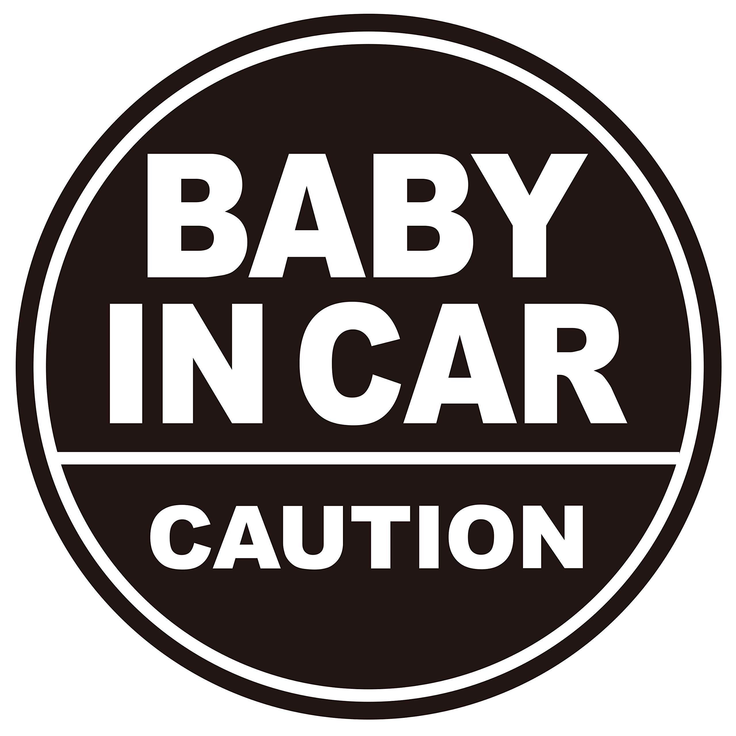 GEEKBEAR Baby in Car Magnet (Black/Black) - Baby on Board Magnet for Car - No Sticker or Suction Cup - Baby on Board - Baby in Car Sign Sticker Decal - Kids Children on Board Window Bumper Safety Sign — image 1