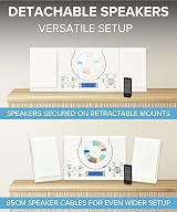 Grouptronics CD Player Stereo System Radio USB MP3 Clock Alarm Remote Wall view 3