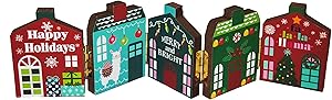 Changing Seasons Christmas Holiday Row Festive Tabletop Houses