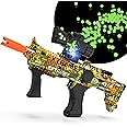QOGELY Gel Ball Blaster Splat Orby Gun Toy Glow in The Dark, Outdoor Gun Shooting Games, Manual and Automatic Blaster Splatter, Fun Holiday & Birthday Toys for Ages 14 and Up, Green Mix Color