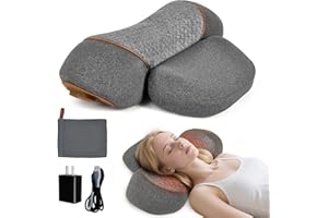 KITCADA Massage Neck Pillow - 3 in 1 Neck Pillow with Battery, Neck Massager for Shoulder Pain Relief, Relieves Deep Tissue Pain by Heating and Stretching, Hump Corrector for Women, Gift for Elders