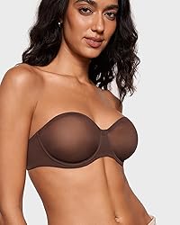 INLYRIC Women's Sheer Strapless Bras Mesh Sexy