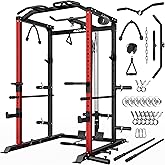 Goimu C1-V4 Power Cage, 2000LBS Squat Rack with LAT Pulldown, Multi-Function Weight Cage Strength Training Machine, Workout C