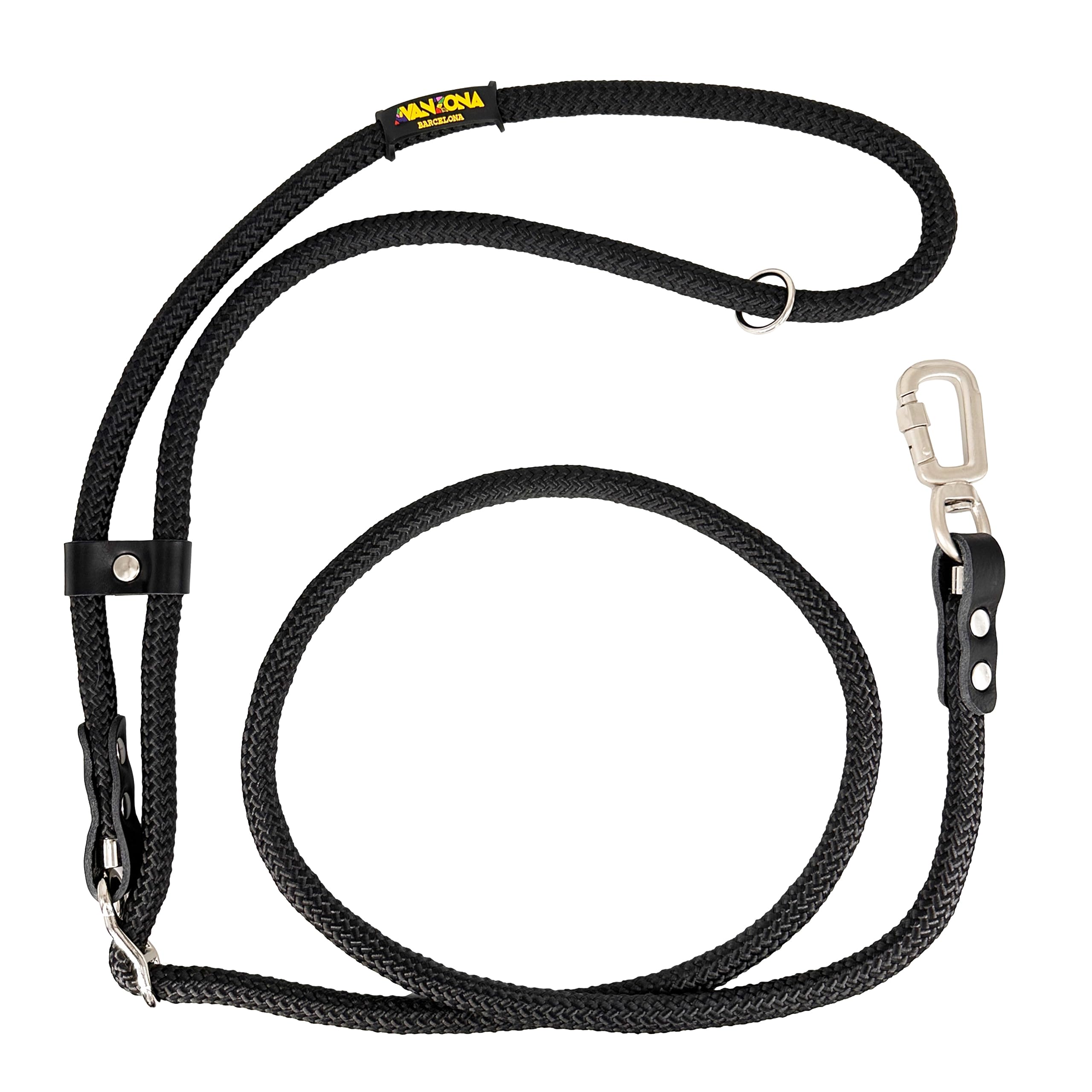 Dog Leash, Hands-Free, Adjustable, Handmade in Spain, for Small, Medium and Large Dogs. Black & Black. — image 1