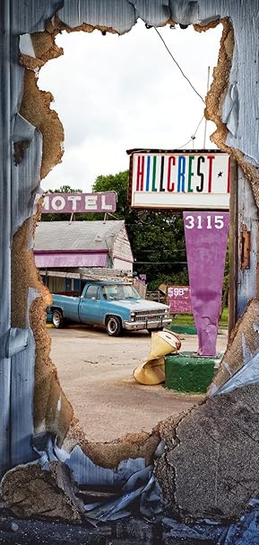 Türposter MOTEL 75x200cm Möbelfolie USA Südstaaten Alabama Verfall 889tp