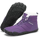 Mishansha Mens Womens Winter Barefoot Shoes Wide Toe Box Winter Boots Warm Lined Zero Drop Sole