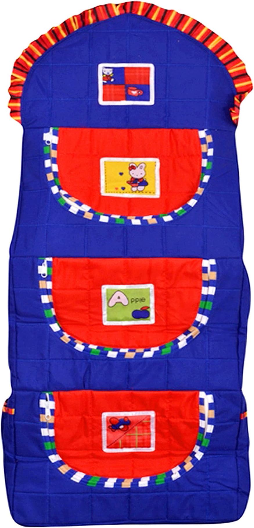 Maple Krafts Swiss Cotton Baby Almirah - Multicolour, Upto 12 Months, 3 Shelves, 2 Pockets, Foldable