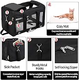 GRTLPOK Dycietx Soft Sided Pet Carrier Bag 17 lbs Airline Approved Black M view 4
