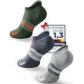 Juclise Bamboo Viscose Compression Tab Running No Show Sport Socks Men Moisture Wicking Cushioned Anti-Blister Breathable