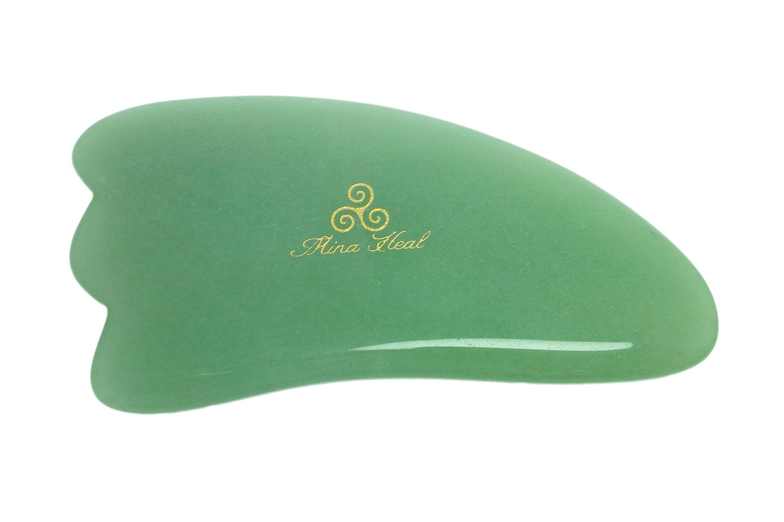 Mina Heal Jade Stone Facial Gua Sha for Lymphatic Massage Skin Detox and Rejuvenation, Anti-Wrinkles, Anti-Aging Facelift, Cosmetic Self-Treatment & Beauty