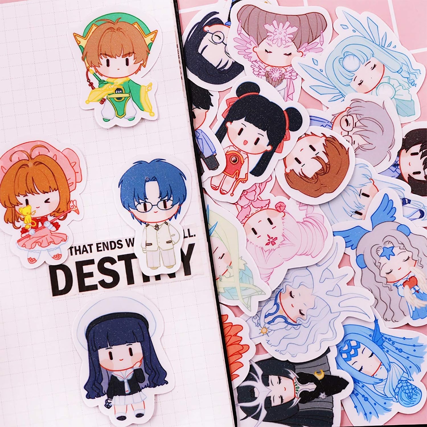 Toys Games Yjacuing Anime Cardcaptor Sakura Cute Chibi Reusable Vinyl Decals Stickers Pcs Arts Crafts