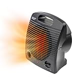 Comfort Zone Indoor Space Heater, Portable, Fan Forced, Electric, Adjustable Thermostat, Overheat Sensor, Safety Tip-Over Switch, & Stay Cool Housing, Ideal for Home, Bedroom, Office, 1,500W, CZ35EBK