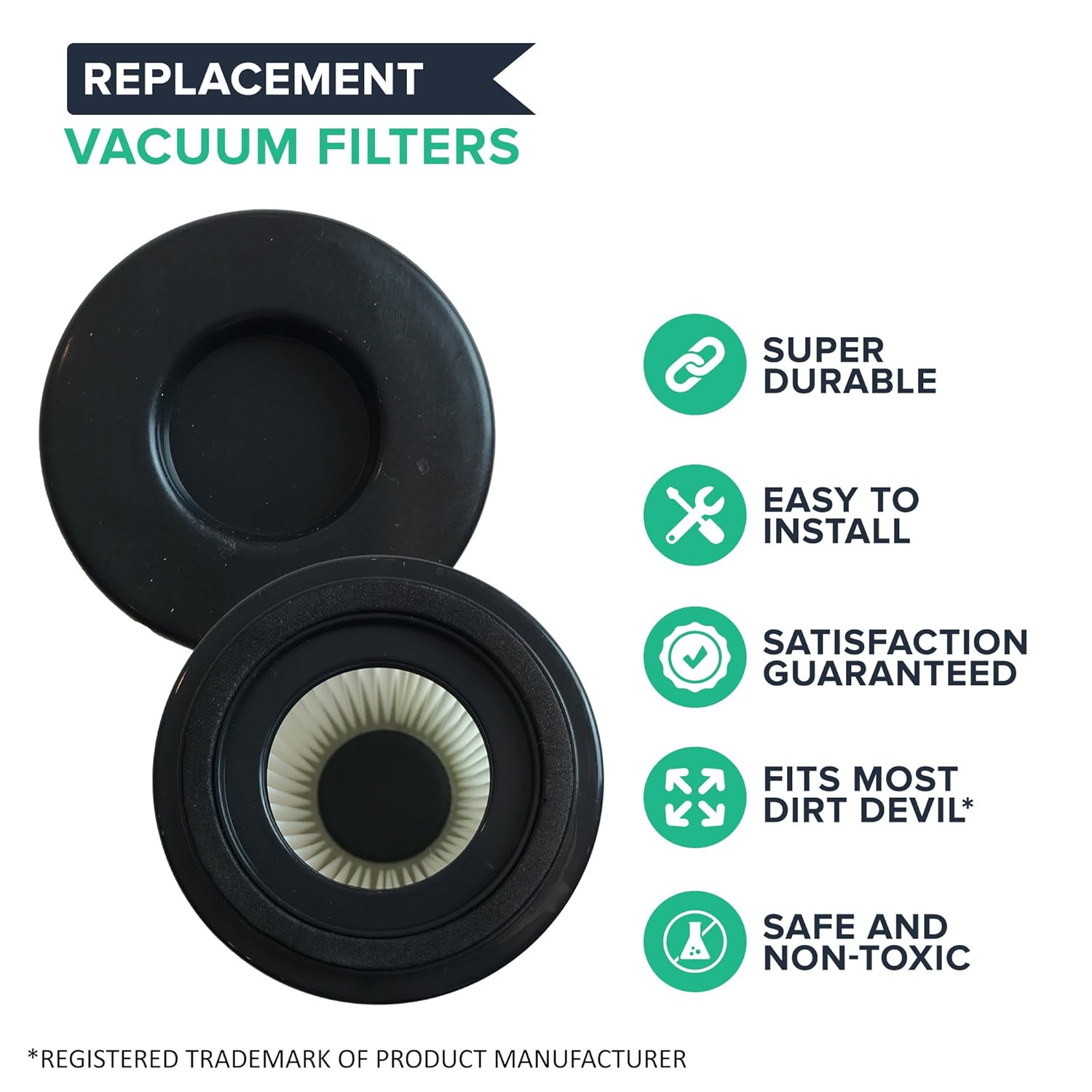 Home Part 440001893 Dirt Devil HEPA Style F62 Vacuum Filter Fits SD40100 Featherlite Designed