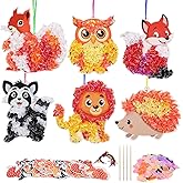Fennoral 12 Pack Fall Craft Kit for Kids Make You Own Fall Animals Poke in Art Kit Fall Arts and Crafts DIY for Kids Boys Girls Party Supplies Thanksgiving Autumn Decoration