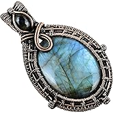 Copperie Natural Gemstone Pendant Copper Wire Wrapped Jewelry Necklace