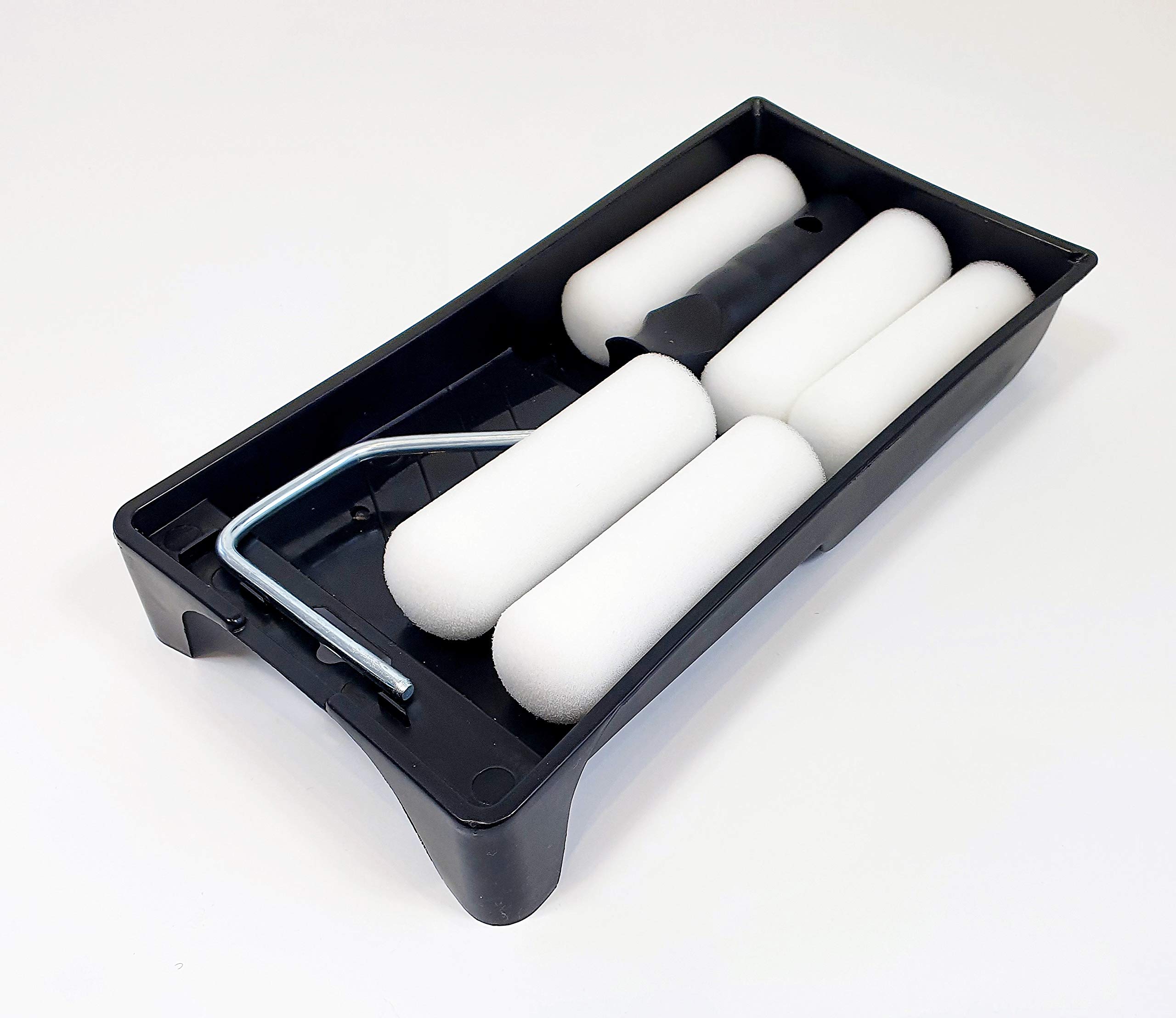 Paint Roller 4 Inch Set with 5 Roller Sleeves, Mini Roller Kit, Paint Roller and Tray for Wall Paint, Performance Mini Paint Roller Kit (Medium Foam Roller)