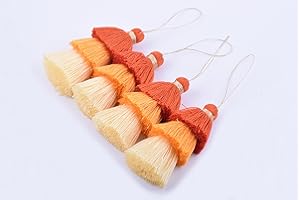 KONMAY Bulk 20pcs Tri-Layered Tassels with Hanging Loop for Jewelry Making, Clothing
