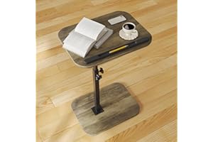 iabifo Sofa Couch Arm Table Tv Tray Small Bed Stand C Shaped Side End Tables for Living Room, Bedroom, Grey