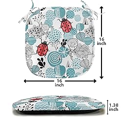 Ambesonne Ladybugs Chair Seating Cushion Set of