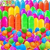 TURNMEON 500 Count Plastic Easter Eggs Bulk 6 Colors Easter Eggs Fillable, Easter Basket Stuffer Filler 2.2 Inch Surprise Empty Easter Eggs for Eggs Hunt, Classroom Prize Party Favor Supplies