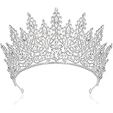 SWEETV Tiara Crown for Women, Wedding Tiara for Bride, Crystal Princess Headpiece, Girls Quinceanera Prom Pageant Crown Diadem, Silver