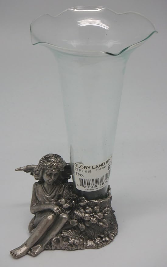 Sitting Angel Vase Holder w/Glass Vase (Item 72) Home