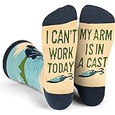 Lavley Fishing and Hunting Socks - Can’t Today, My Arm Is In a Cast, Funny Gag Gift for Hunters, Fishermen, Outdoorsmen, Birthday or Father’s Day Gift, Unisex One Size