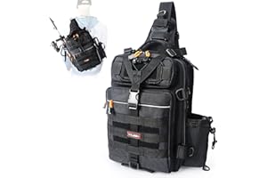 YVLEEN Fishing Tackle Backpack Storage Bag，Water-Resistant Tackle Backpack with Rod Holder，Fishing Gear Bag Gift for Men