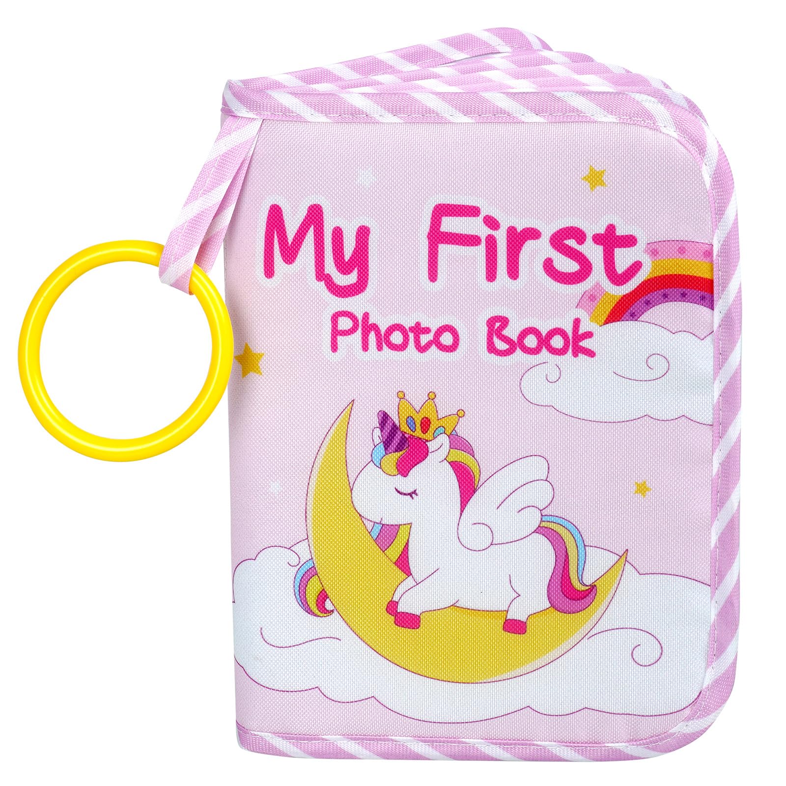 Aolso Baby Photo Album, Baby Memory Book Soft Cloth Book, Unicorn Photo Album, Family First Year Memory Photo Book Album, My First Photo Book for Family Newborns Shower Party Favors
