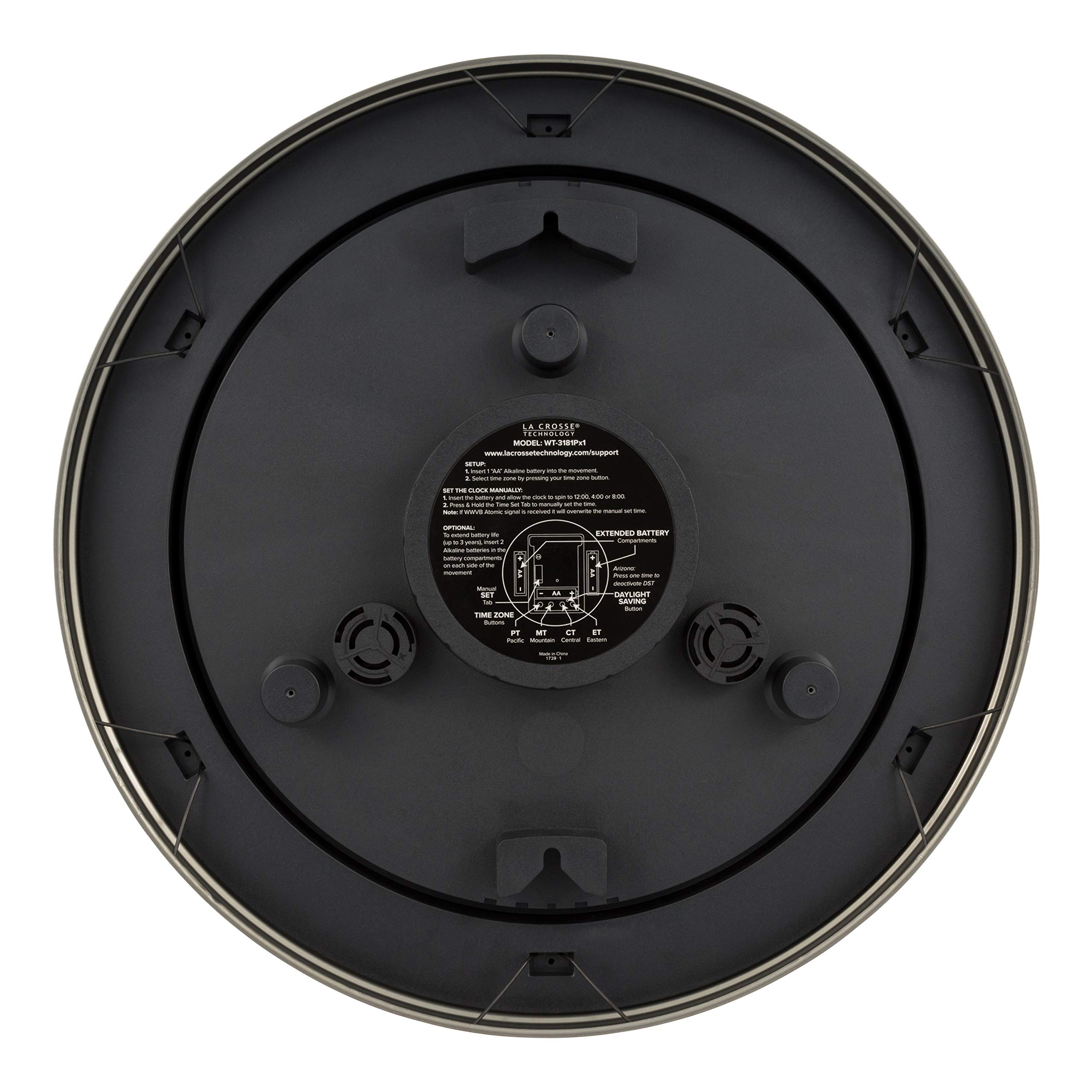 La Crosse Technology WT3181PLINT 18 inch Atomic Outdoor Clock with