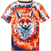 SunFocus Kids Tie Dye Shirt Size 4-14 T-Shirt for Boys Girls Short Sleeve Tees