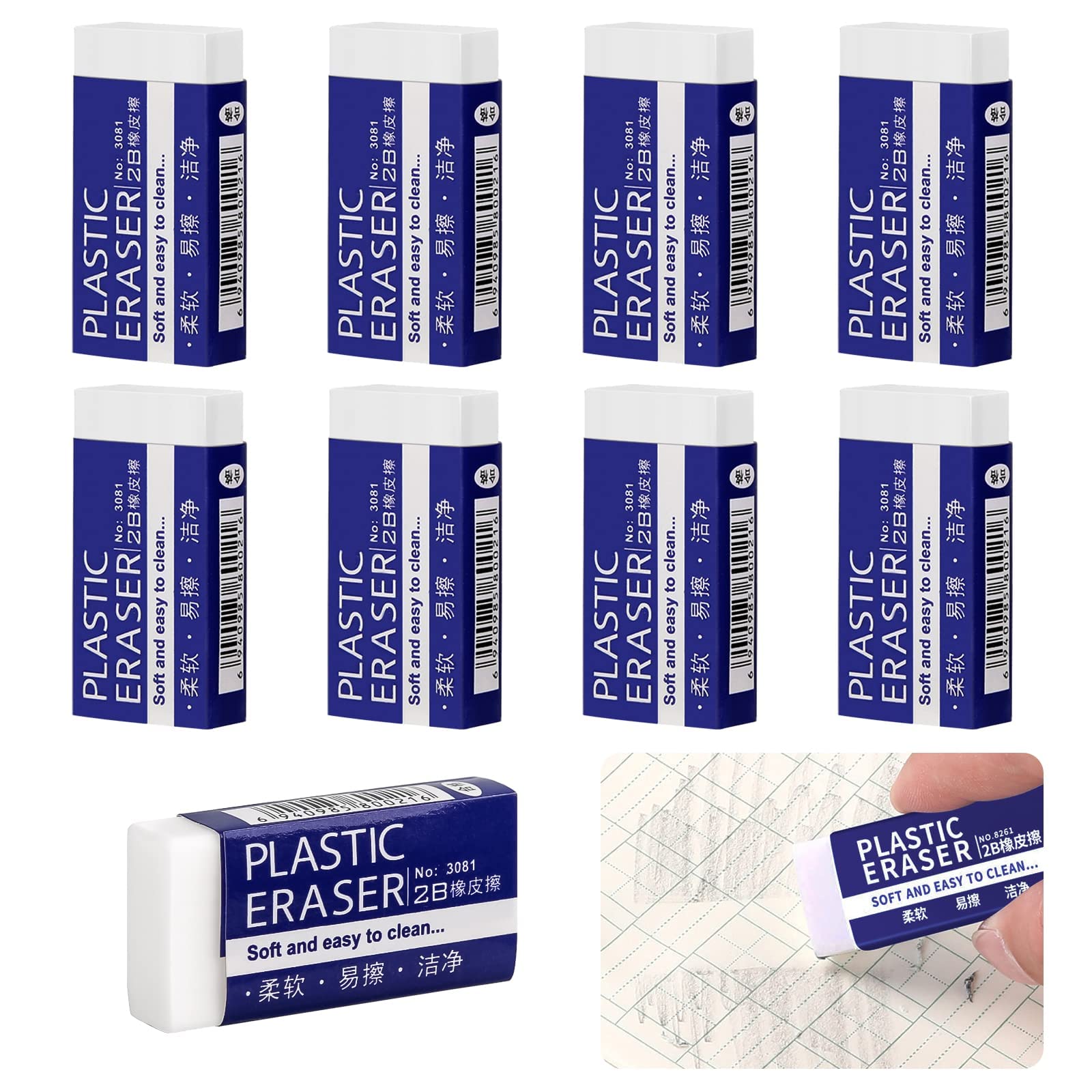 25 Pcs Rubber Eraser 2B Soft Cute Eraser Mini Suitable Premium Quality No Staining for Schools and Offices Painting